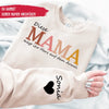 Sweatshirt mit Personalisiertem Ärmel Muttertag Geschenkideen Diese Mama trägt ihr Herz auf dem Ärmel