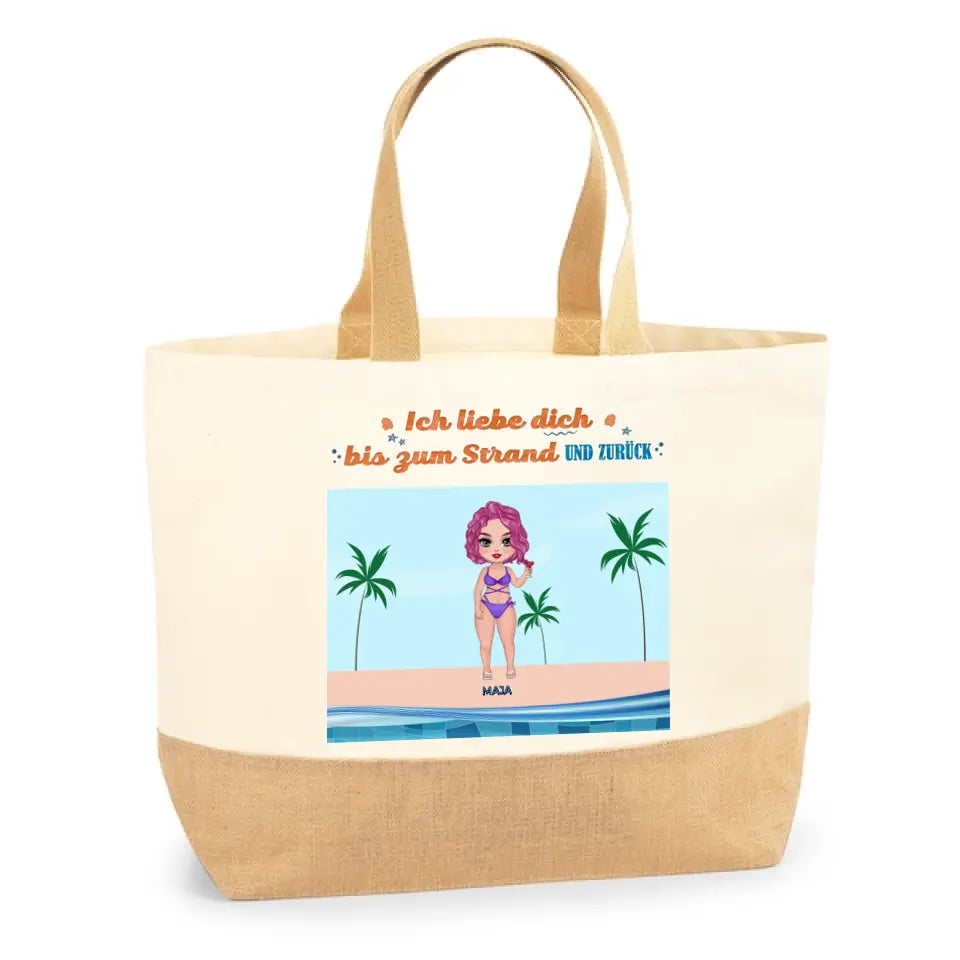 Strandtasche - Ich Liebe Dich Bis Zum Strand Und Zurück