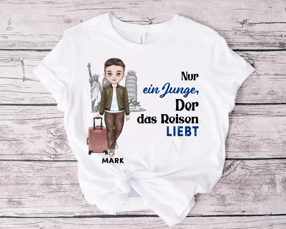 Nur ein Junge der das Reisen liebt