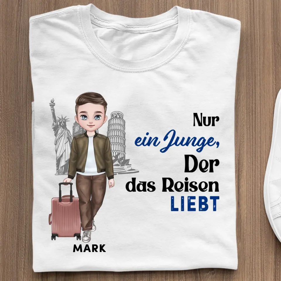 Nur ein Junge der das Reisen liebt