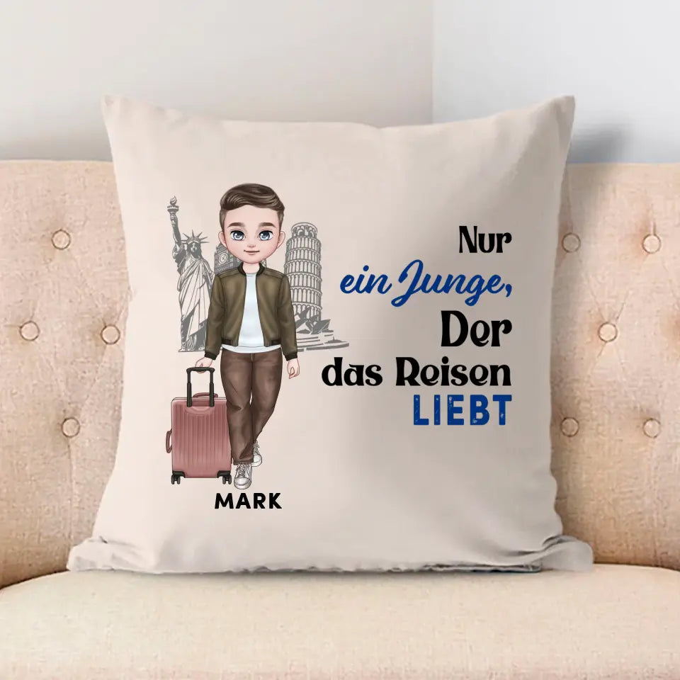 Nur ein Junge der das Reisen liebt