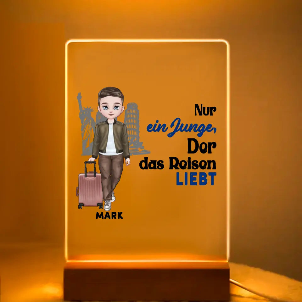 Nur ein Junge der das Reisen liebt