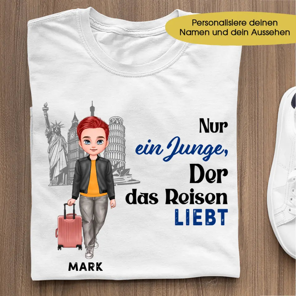 Nur ein Junge der das Reisen liebt