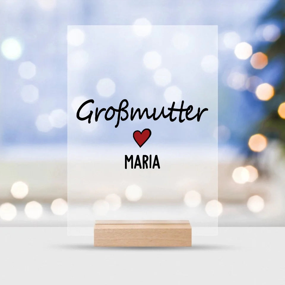 Acrylglas - Großmutter liebt