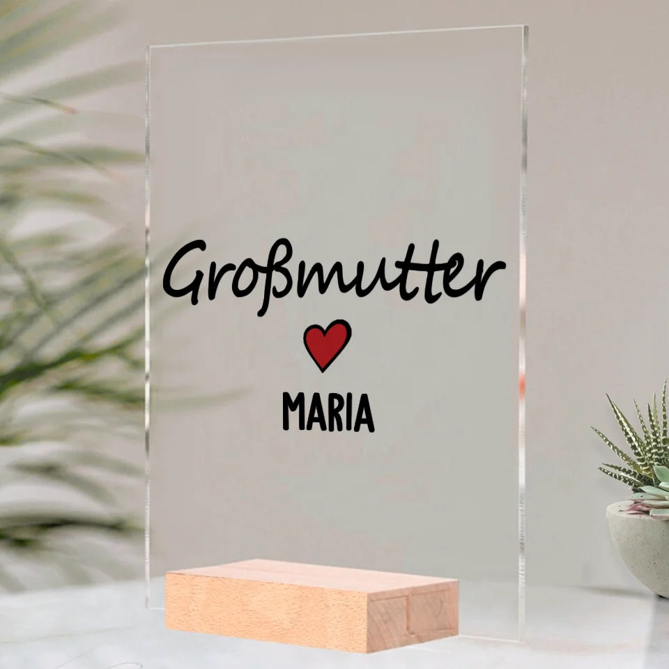 Acrylglas - Großmutter liebt